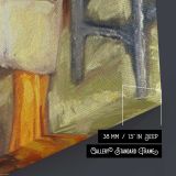Artist Working on a Sculpture by Aaron Coberly canvas print, canvas edge detail