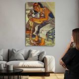 Artist Working on a Sculpture by Aaron Coberly canvas print, room display