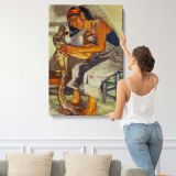 Artist Working on a Sculpture by Aaron Coberly canvas print, displayed on a wall