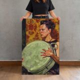 Suitcase in My Hand by Aaron Coberly canvas print, held for scale