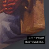 Tweet Tweet Woman Holding a Birdcage by Aaron Coberly canvas print, canvas edge detail