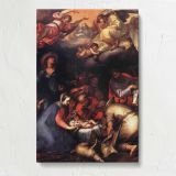 Adoration Of The Shepherds by Abraham Bloemaert canvas print, front view