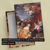 Adoration OF The Magi by Abraham Bloemaert canvas print, front and back view