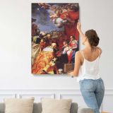 Adoration OF The Magi by Abraham Bloemaert canvas print, displayed on a wall