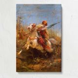 Arab Warrior Leading A Charge by Adolf Schreyer canvas print, front view