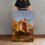 Arab Warrior Leading A Charge by Adolf Schreyer canvas print, held for scale