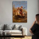 Arab Warrior Leading A Charge by Adolf Schreyer canvas print, room display