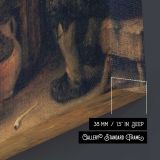 Men Gathered in a Rustic Inn by Adriaen van Ostade canvas print, canvas edge detail