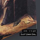 Figures in a Cottage Interior by Adriaen van Ostade canvas print, canvas edge detail