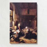 Figures in a Cottage Interior by Adriaen van Ostade canvas print, front view