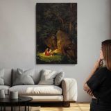 Genoveva In The Forest Seclusion by Adrian Ludwig Richter canvas print, room display