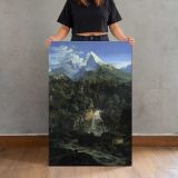 The Watzman by Adrian Ludwig Richter canvas print, held for scale