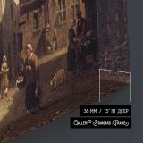 A Dutch Street Scene by Adrianus Eversen canvas print, canvas edge detail