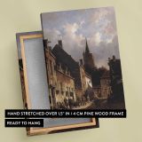 A Dutch Street Scene by Adrianus Eversen canvas print, front and back view