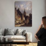 A Dutch Street Scene by Adrianus Eversen canvas print, room display