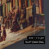 A View In A Town In Winter by Adrianus Eversen canvas print, canvas edge detail