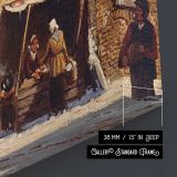 Figures In The Streets Of A Wintry Town by Adrianus Eversen canvas print, canvas edge detail