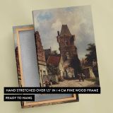 In The Village by Adrianus Eversen canvas print, front and back view