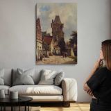 In The Village by Adrianus Eversen canvas print, room display