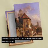Everson Adrianus View Of A Dutch Street by Adrianus Eversen canvas print, front and back view