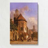 Everson Adrianus View Of A Dutch Street by Adrianus Eversen canvas print, front view