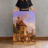 Everson Adrianus View Of A Dutch Street by Adrianus Eversen canvas print, held for scale
