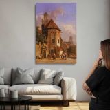 Everson Adrianus View Of A Dutch Street by Adrianus Eversen canvas print, room display
