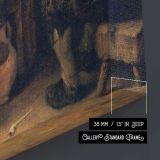Men at a Table in a Rustic Inn by Adriaen van Ostade canvas print, canvas edge detail