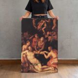 Deposition by Agnolo Bronzino canvas print, held for scale