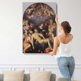 Deposition of Christ by Agnolo Bronzino canvas print, displayed on a wall