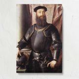 Portrait of Stefano IV Colonna by Agnolo Bronzino canvas print, front view