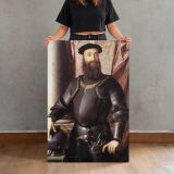 Portrait of Stefano IV Colonna by Agnolo Bronzino canvas print, held for scale