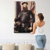 Portrait of Stefano IV Colonna by Agnolo Bronzino canvas print, displayed on a wall