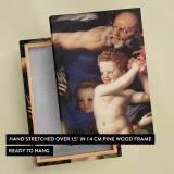 Venus Cupide and the Time detail by Agnolo Bronzino canvas print, front and back view