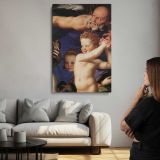 Venus Cupide and the Time detail by Agnolo Bronzino canvas print, room display