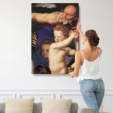 Venus Cupide and the Time detail by Agnolo Bronzino canvas print, displayed on a wall