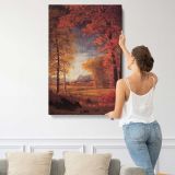 Autumn in America Oneida County New York by Albert Bierstadt canvas print, displayed on a wall