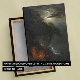 Campfire Site Yosemite by Albert Bierstadt canvas print, front and back view