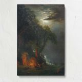 Campfire Site Yosemite by Albert Bierstadt canvas print, front view