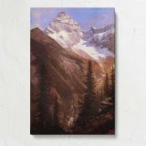 Canadian Rockies Asulkan Glacier by Albert Bierstadt canvas print, front view