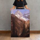 Canadian Rockies Asulkan Glacier by Albert Bierstadt canvas print, held for scale