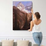 Canadian Rockies Asulkan Glacier by Albert Bierstadt canvas print, displayed on a wall