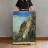 Cathedral Rocks A Yosemite View by Albert Bierstadt canvas print, held for scale