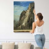 Cathedral Rocks A Yosemite View by Albert Bierstadt canvas print, displayed on a wall