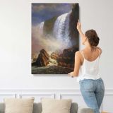 Falls of Niagara from Below by Albert Bierstadt canvas print, displayed on a wall