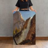 Liberty Cam Yosemite by Albert Bierstadt canvas print, held for scale
