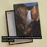 Lower Yellowstone Falls by Albert Bierstadt canvas print, front and back view