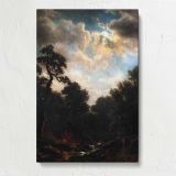 Moonlit Landscape by Albert Bierstadt canvas print, front view