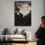 Moonlit Landscape by Albert Bierstadt canvas print, room display