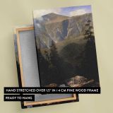 Mountainous Landscape by Albert Bierstadt canvas print, front and back view